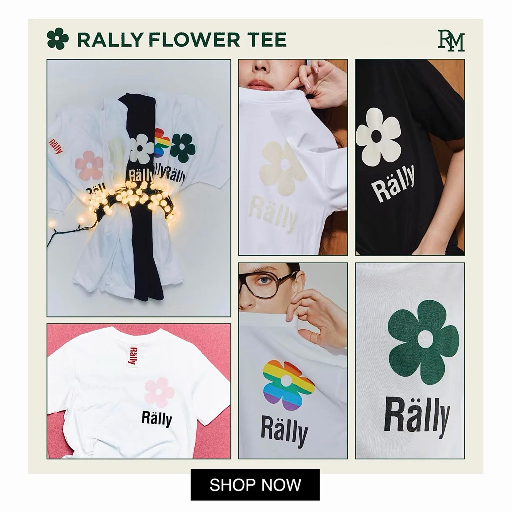 [พร้อมส่ง] ของแท้💯🌼 RALLY Flower Tee - เสื้อยืดสกรีนลายดอกไม้