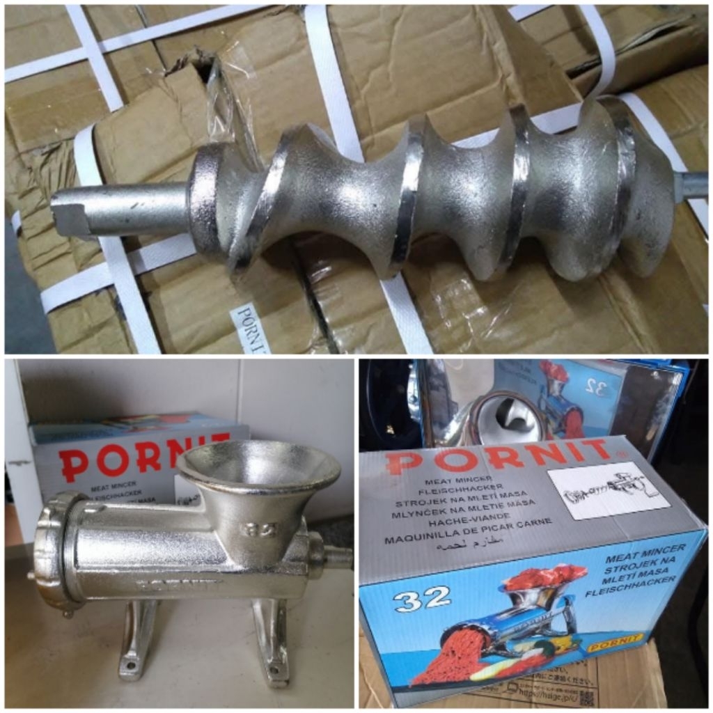 แกนบดเนื้อแกนกลางตัวบดเบอร์#32 PORNIT อะไหล่เครื่องบดเนื้อ( มีให้เลือกท้ายกลมและท้ายเหลี่ยม )ตรงปก บรรจุ1ชิ้น