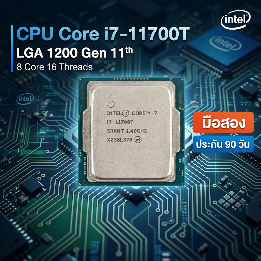 CPU Intel Core i7-11700T มือสอง LGA 1200 Gen 11 | 8C/16T ประกัน 90 วัน กินไฟต่ำ สภาพสวย