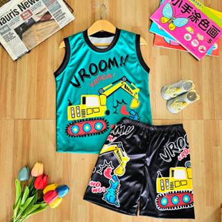 เสื้อผ้าเด็ก ชุดเด็ก ชุดเซต แขนกุด (กล้าม) ผ้าลื่นไมโคร