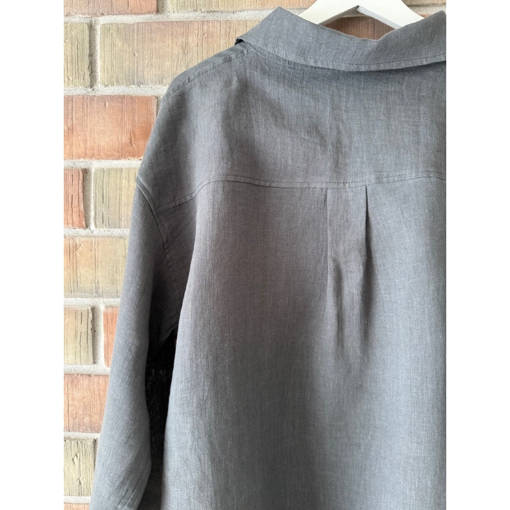 เสื้อเชิ้ตผู้ชาย 100% ลินินแท้ เสื้อเชิ้ตลินิน แขนยาว รูปที่ 8