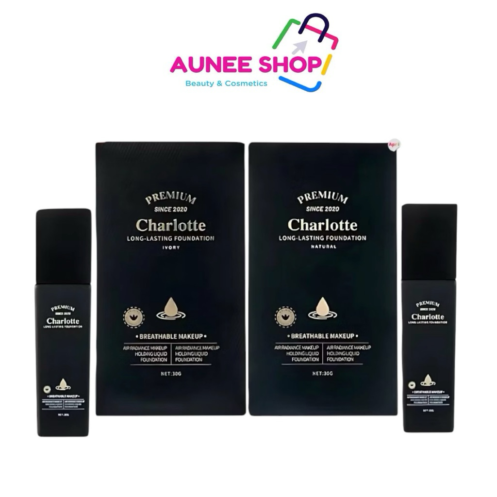 ส่งฟรี/มีไลฟ์ Charlotte Long-lasting ชาร์ล็อต พรีเมี่ยม ลอง-ลาสติ้ง ฟาวเดชั่น ปกปิดผิวเนียน ริ้วรอย กันน้ำคุมมัน