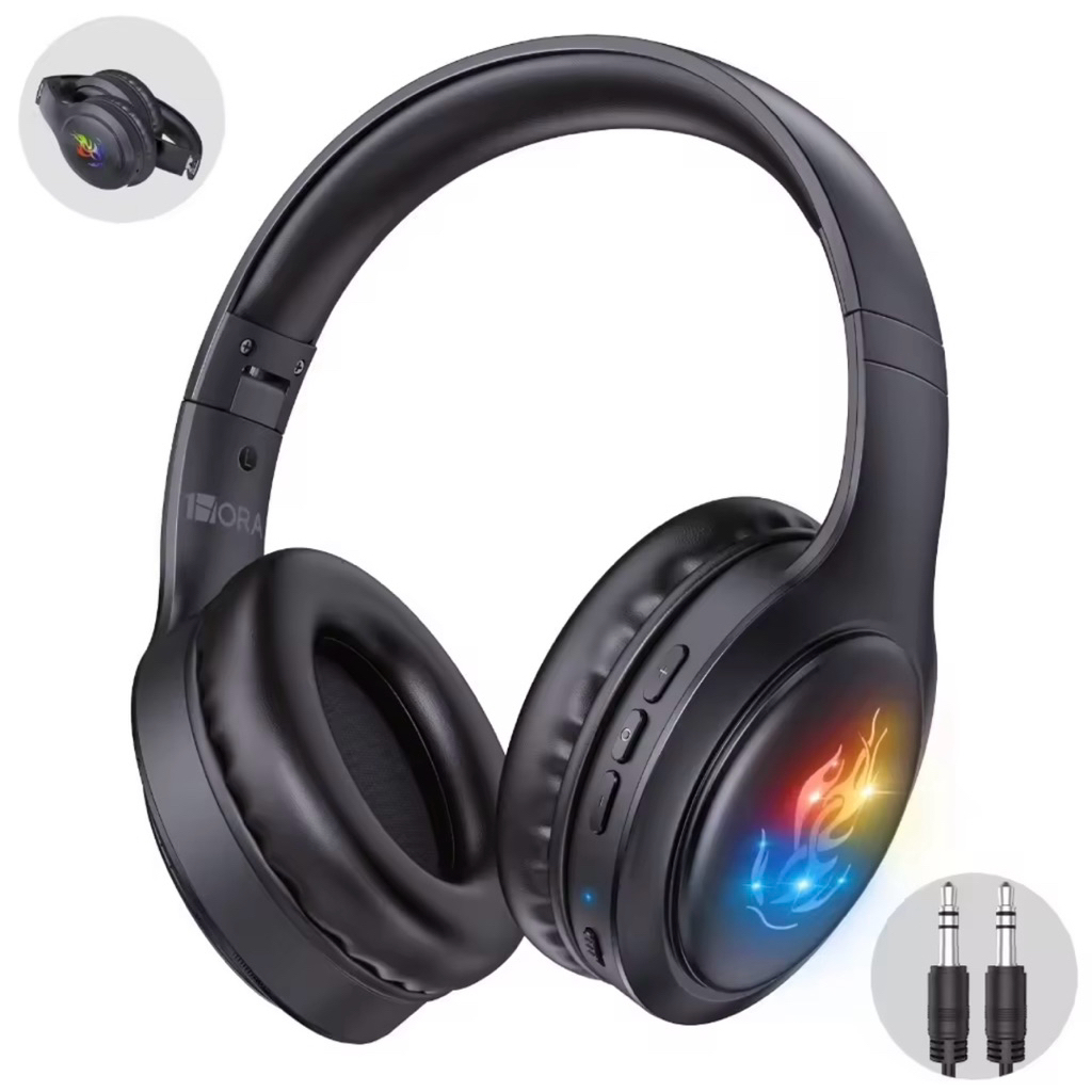 1HORA หูฟังบลูทูธไร้สาย รุ่น AUT202 Bluetooth Headphone 5.1 AUX3.5มม. พับเก็บได้ ใช้งานต่อเนื่อง 28 