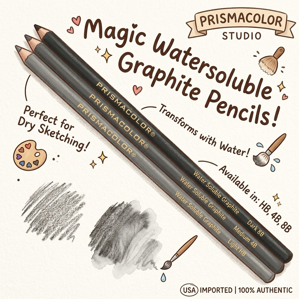 ดินสอละลายน้ำ Prismacolor Water Soluble Graphite | HB/4B/8B ระบายเปียก-แห้ง เกลี่ยน้ำสวย