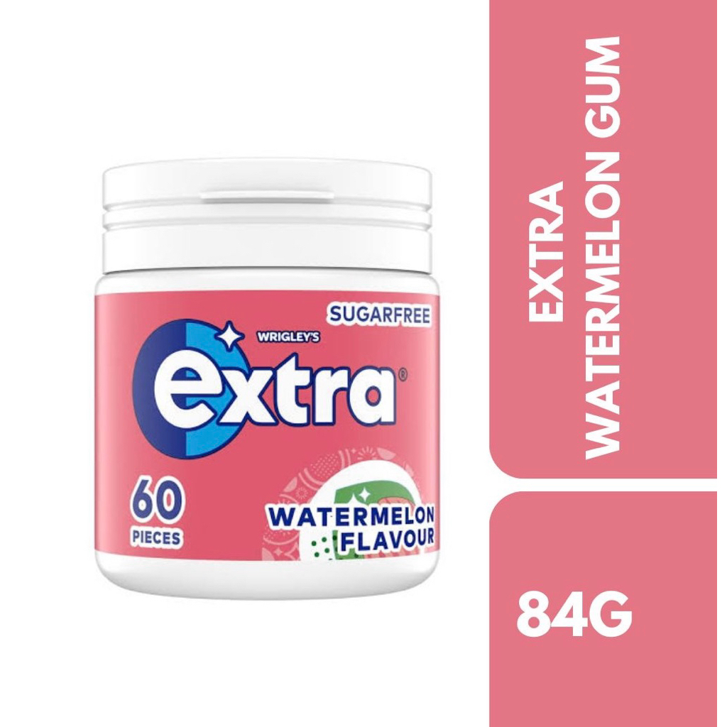 Extra Watermelon Flavour Gum 84g++เอ็กซ์ตร้า หมากฝรั่งรส แตงโม 84กรัม