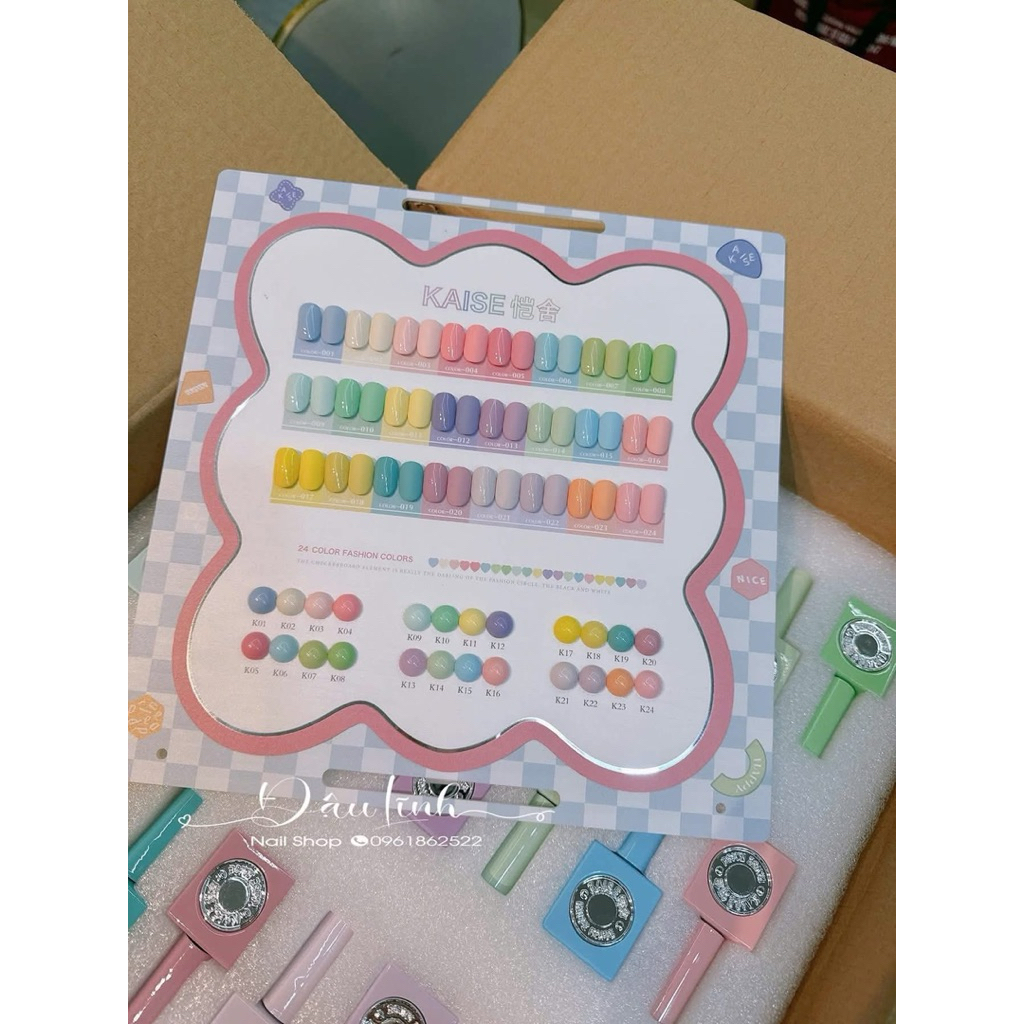 Kase พร้อมชาร์จ24สี แถมชาร์ท มีโทนพาสเทลและโทนนีออน