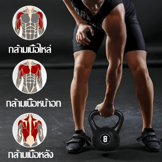 เคตเทิลเบล Kettlebell 2/4/6/8/10/12KG ดัมเบลสวิงพร้อมด้ามจับ ดัมเบลยกน้ำหนัก การฝึกสควอท