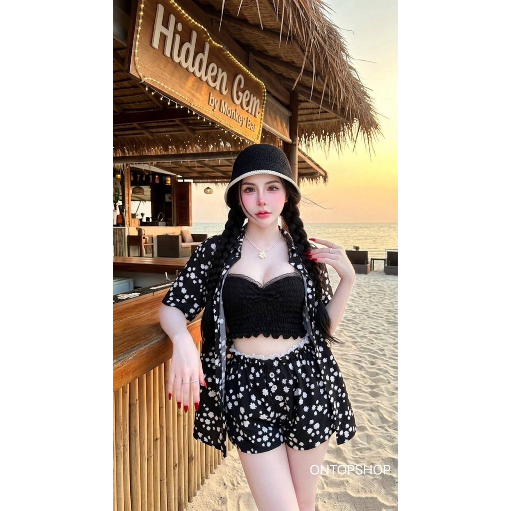 #Ontop ชุดเซ็ตดอกไม้ ลุคนี้คือหวานละมุนแต่ยังแอบแซ่บเบาๆ ใส่แล้วดูหุ่นดีมาก