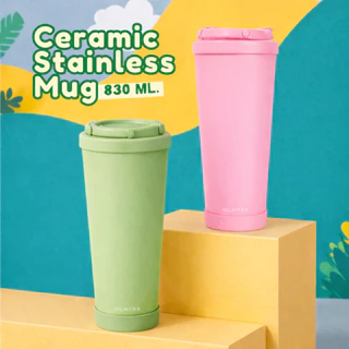 แก้วสแตนเลสเก็บความเย็น เคลือบเซรามิก 830 ml. HILMYNA CERAMIC STAINLESS MUG 830 ml.