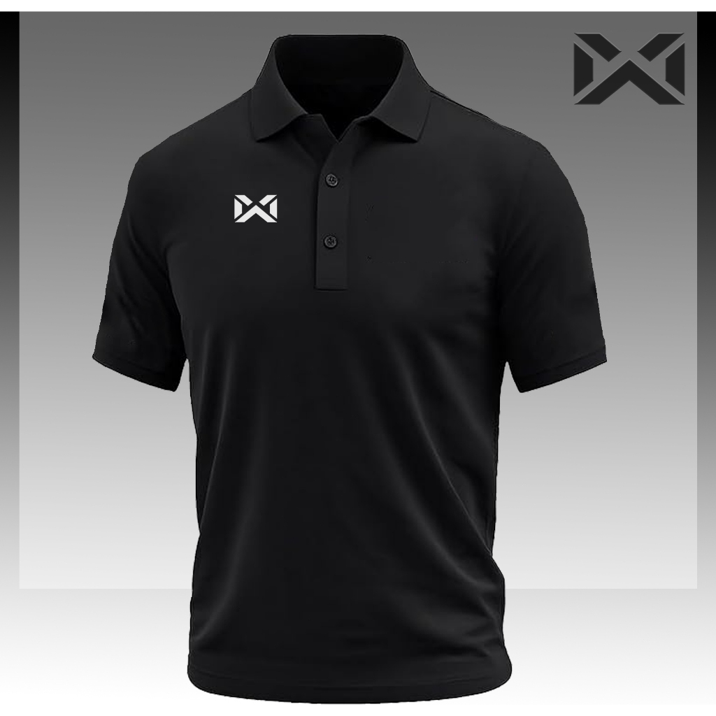 【 เสื้อโปโล】 WARRIX เสื้อโปโลสีดํา Warrix รุ่น PIQUE, S-3XL