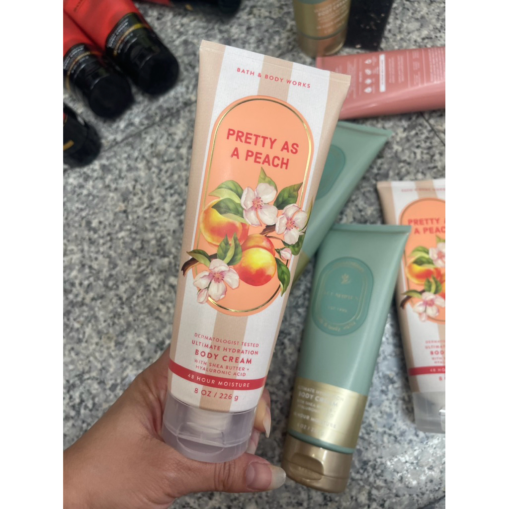Bath and Body Works Pretty As A Peach Body Cream 226ml. ของแท้
