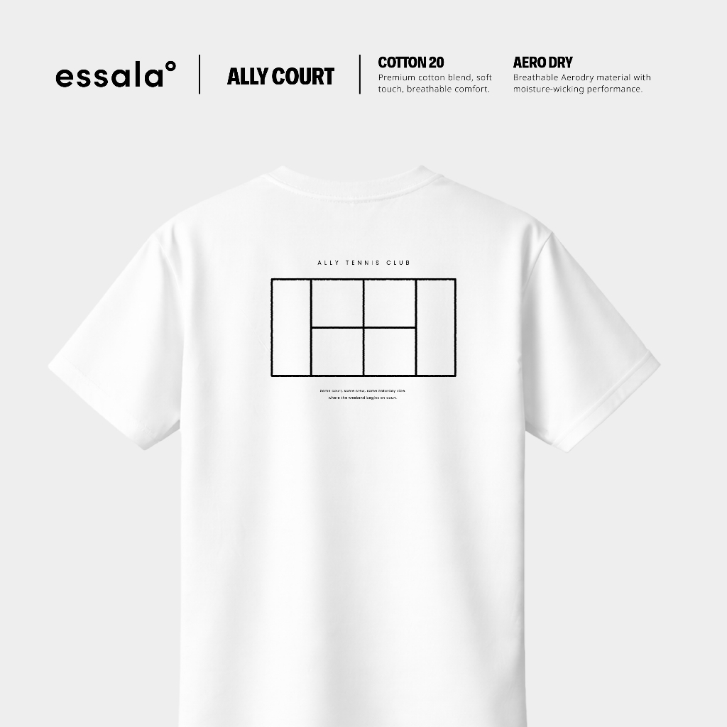 Essala Minimal Tennis COL. เสื้อกีฬา นุ่ม ระบายอากาศดี ไม่ติดตัว ผ้าไมโคร Aero Dry l Ally Tennis
