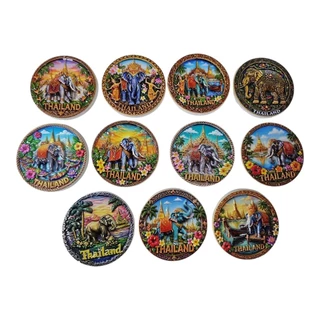 JAแม่เหล็กติดตู้เย็นช้างไทยแลนด์ เรซิ่น 3D ลายช้างมงคล Thailand Souvenir