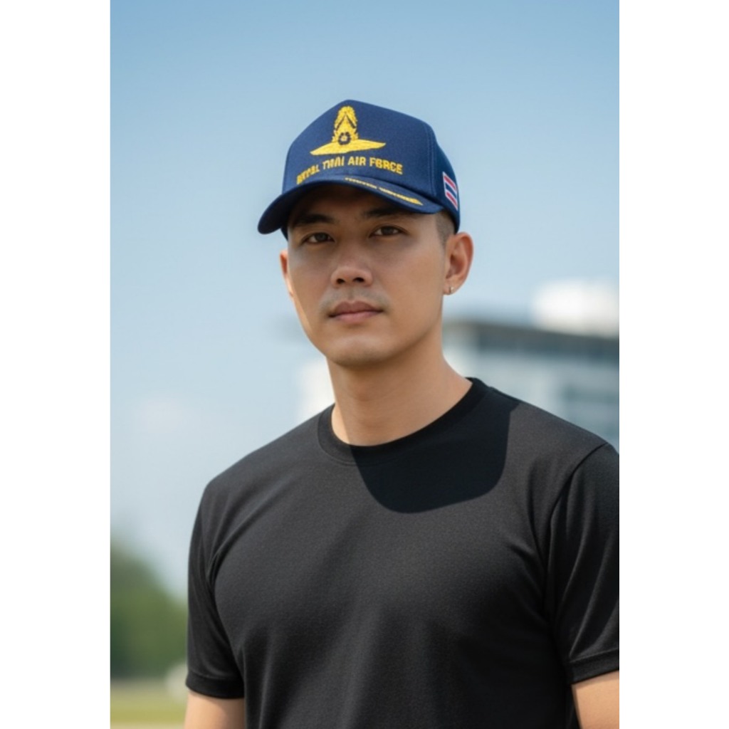 หมวกแก๊ปทหารอากาศ (ทอ.) สีกรมท่า ปัก ROYAL THAI AIR FORCE (G13) รูปที่ 5