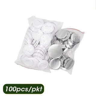 100 ชิ้น เข็มกลัดหลัง วัสดุทำป้ายเปล่า DIY ชิ้นส่วนปุ่มติดเสื้อ ขนาด 25/32/37/44/58 มม. สินค้าพร้อมส่ง