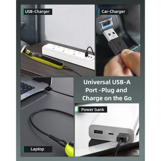 สายชาร์จ USB 5V สำหรับเครื่องโกนหนวด Philips Norelco OneBlade 360รุ่นใหม่ QP2724 QP2834 QP1924 S3341