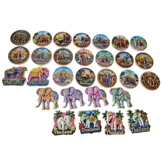 JAแม่เหล็กติดตู้เย็นช้างไทยแลนด์ เรซิ่น 3D ลายช้างมงคล Thailand Souvenir