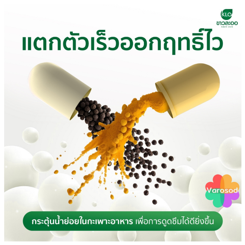 Khaolaor Curmin 500 Plus เคอร์มิน 500 พลัส ขมิ้นชันผสมพริกไทยดำ 100 แคปซูล  ขาวละออ ราคา ถูกที่สุด ดีลบีเคเค แกลเลอรีภาพที่ 3
