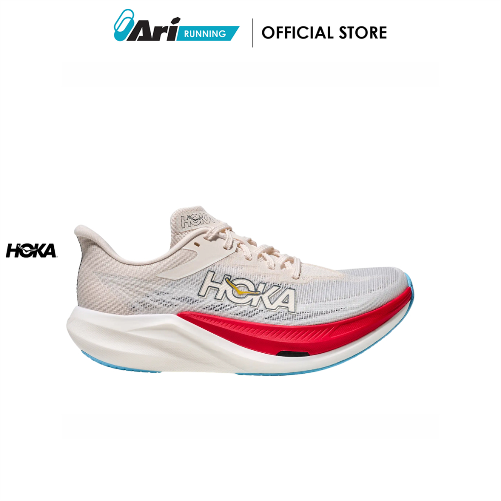 HOKA ROCKET X 3 - ALABASTER (1168724-ARFR) รองเท้าวิ่ง ผู้ชาย โฮก้า ROCKET X 3 สีขาว