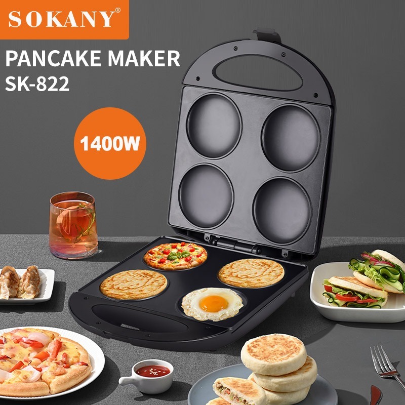 เครื่องทำแพนเค้ก 4holes เครื่องทำแพนเค้กอย่างรวดเร็ว แพนเค้ก เบอร์เกอร์หรือไข่