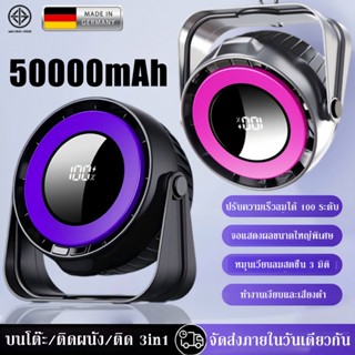 พัดลมตั้งโต๊ะ พัดลมหมุนเวียน 7ใบ แบตใหญ่ ปรับได้100ระดับ จอแ…