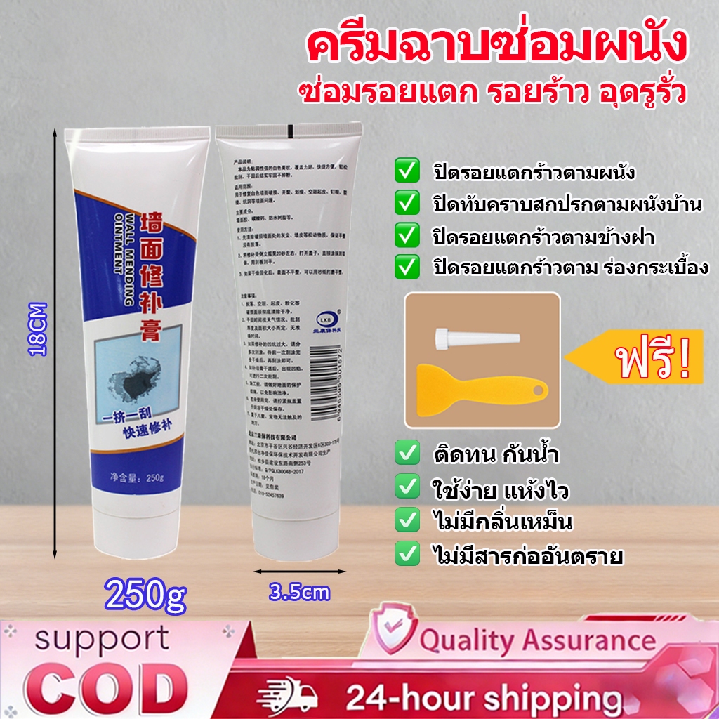 🔥 BSCCHOME ครีมฉาบ อุดรอยร้าวผนัง กาวซ่อม250g (เครื่องมือและอุปกรณ์ปรับปรุงบ้าน)