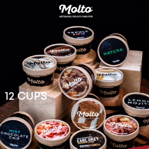 ‼️4oz Set 12 ถ้วย คละรสชาติ ส่งฟรี‼️ มอลโต้ ไอศกรีม 4 ออนซ์ - Molto Premium Gelato - Ice cream 4 oz.