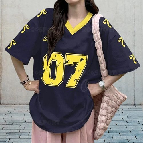 เสื้อบาสเกตบอลผู้หญิง oversize เสื้อผ้าสาวอวบไซส์ใหญ่ ทรงหลวมสไตล์เกาหลี เสื้อยืดโอเวอร์ไซส์กีฬา สกรีนเเบบวินเเทจฮิปฮอป