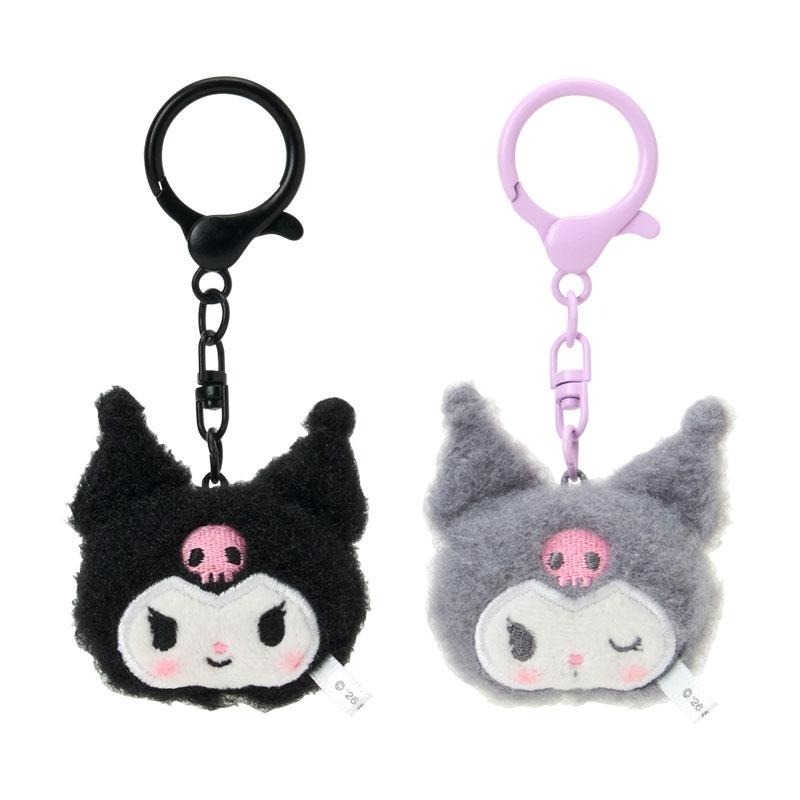 พวงกุญแจมาสคอตคุโรมิขนาดเล็ก ชุด 2 ชิ้น (หน้ายิ้มเข้าคู่กัน) KU Kuromi กว้าง 5 x ลึก 2.5 x สูง 5 ซม.