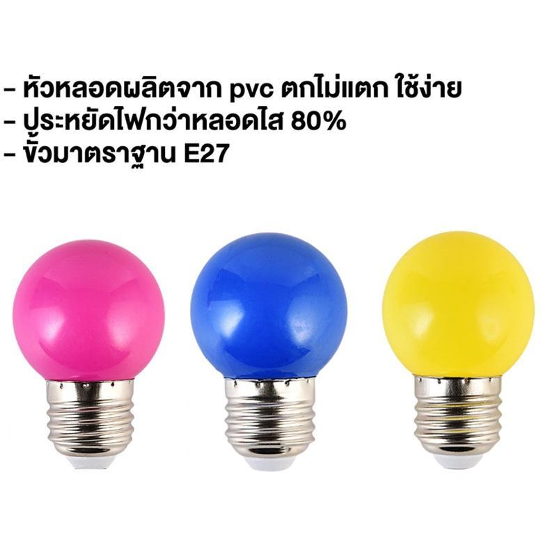 หลอดไฟ ปิงปอง LED 3W ขั้วมาตรฐาน E27 หลอดปิงปอง ราคาพิเศษ (เป็น PVC ตกไม่แตก) หลอดไฟอีเวนท์ หลอดไฟแอลอีดี หลอดไฟวินเทจ
