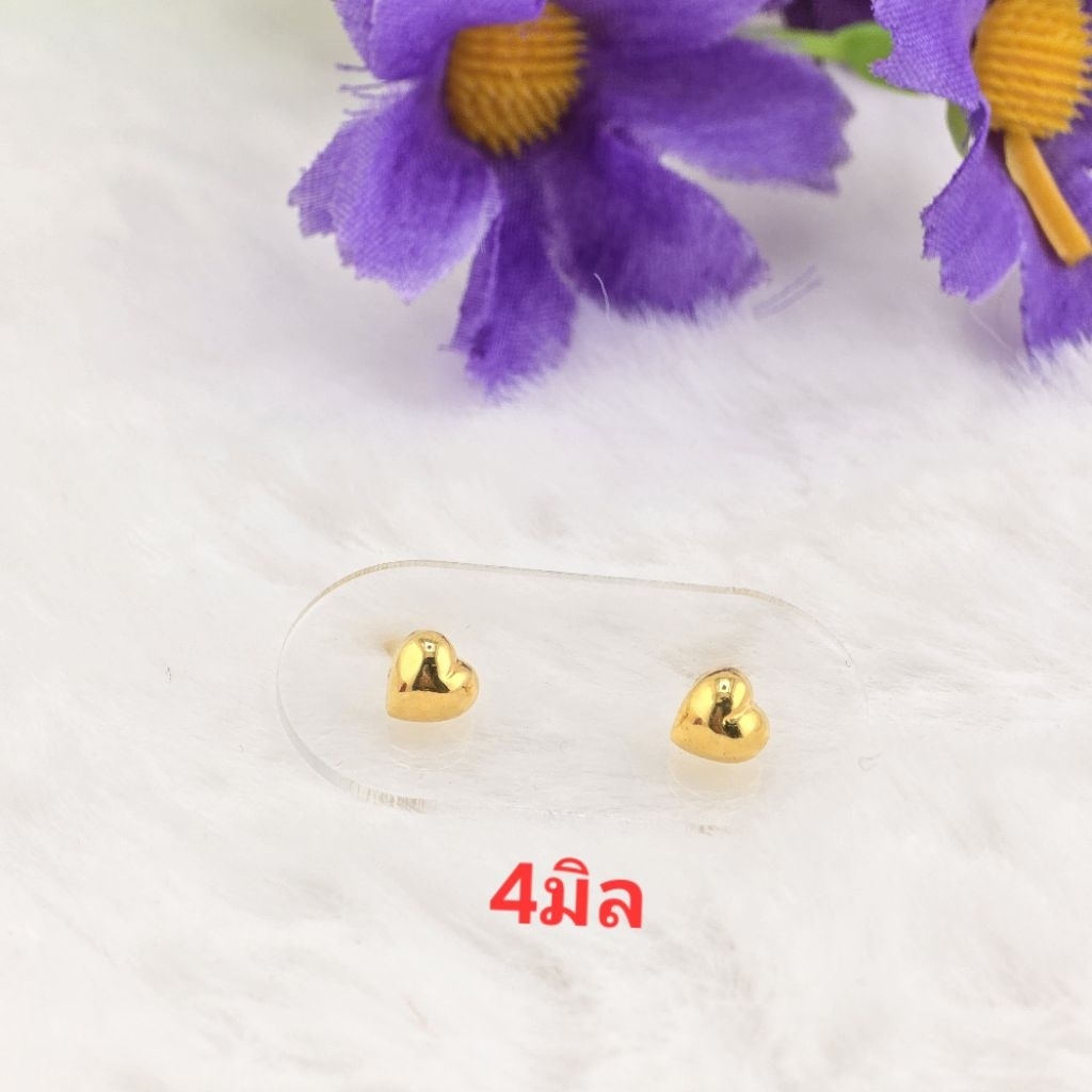 ต่างหูแป้นเสียบต่างหูหัวใจต่างหูหัวใจเกลี้ยงต่างหูแฟชั่นต่างหูเพียบทองแท้ไม่ลอกไม่ดำตัวเรือนทองเหลืองหุ้มทองเนื้อละมุน ราคา ถูกที่สุด ดีลบีเคเค แกลเลอรีภาพที่ 4