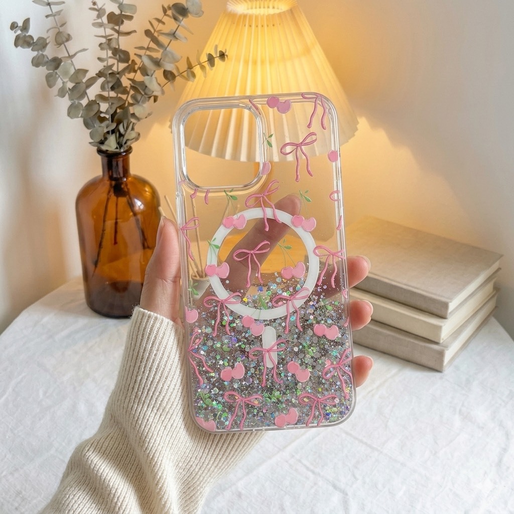CASE โทรศัพท์งานมือถืองานอะคิลิคใสกริตเตอร์ รูปที่ 7