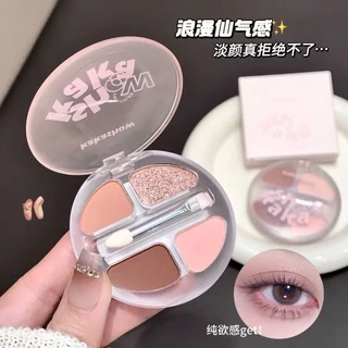 M495 Kakashow อายแชโดว์ 4 สี ดอลลี่อายพาเลต เนื้อแมทผสมกลิตเตอร์ ธรรมชาติ เพิ่มมิติ ให้ความสว่าง พร้อมแปรงสองหัว