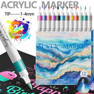 Chokdee ปากกามาร์คเกอร์อะคริลิค หัวพู่กัน Acrylic Maker ปากกาอะคริลิค กันน้ำ วาดบนได้เกือบทุกพื้นผิว