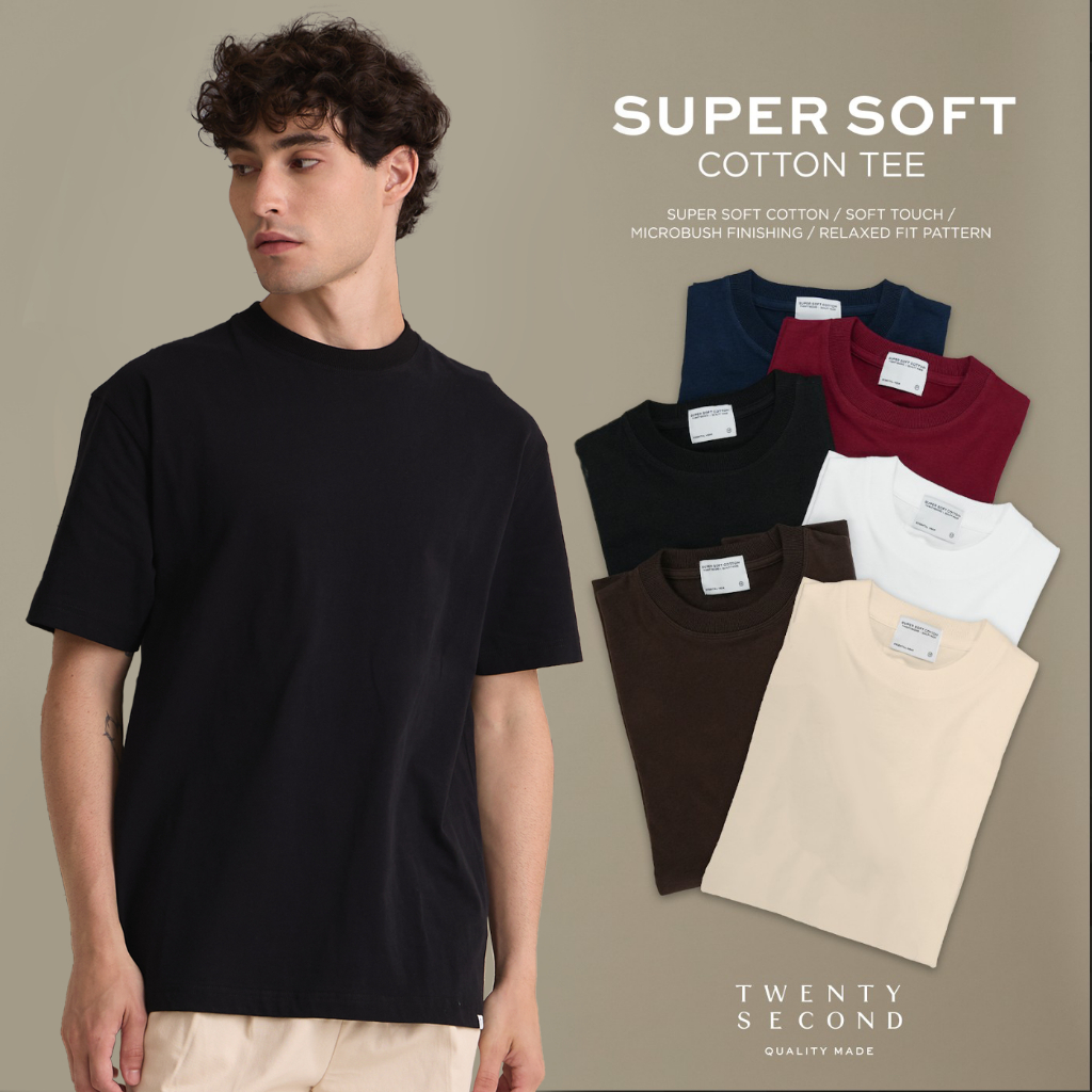 TWENTYSECOND เสื้อยืดแขนสั้น รุ่น The new Super Soft Cotton Tee (Relaxed Fit)