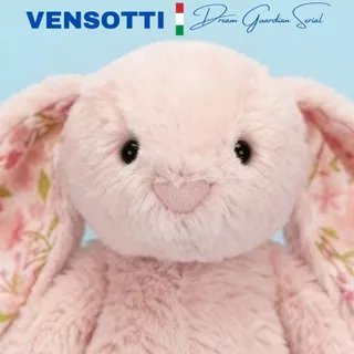 [ฟรีกล่องของขวัญ] VENSOTTI Flora Bunny (28cm/51cm) ตุ๊กตากระต่าย สีชมพู/น้ำตาล นุ่มพิเศษ - Soft Cotton Blend