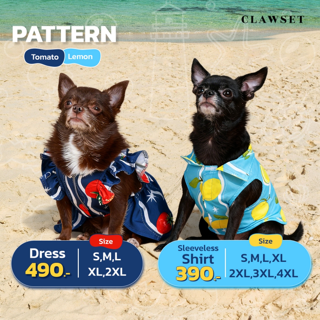 เสื้อหมาแมว เสื้อเชิ๊ตแขนกุด Hawaii Italian Sleeveless Shirt เฉพาะเสื้อสัตว์เลี้ยง | CLAWSET.BKK ราคา ถูกที่สุด ดีลบีเคเค แกลเลอรีภาพที่ 4