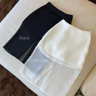 SEASON STUDIO - FREYA MIDI SKIRT / กระโปรงมิดิ ผ้าชีฟองซิลค์ ซับในผ้าซาติน