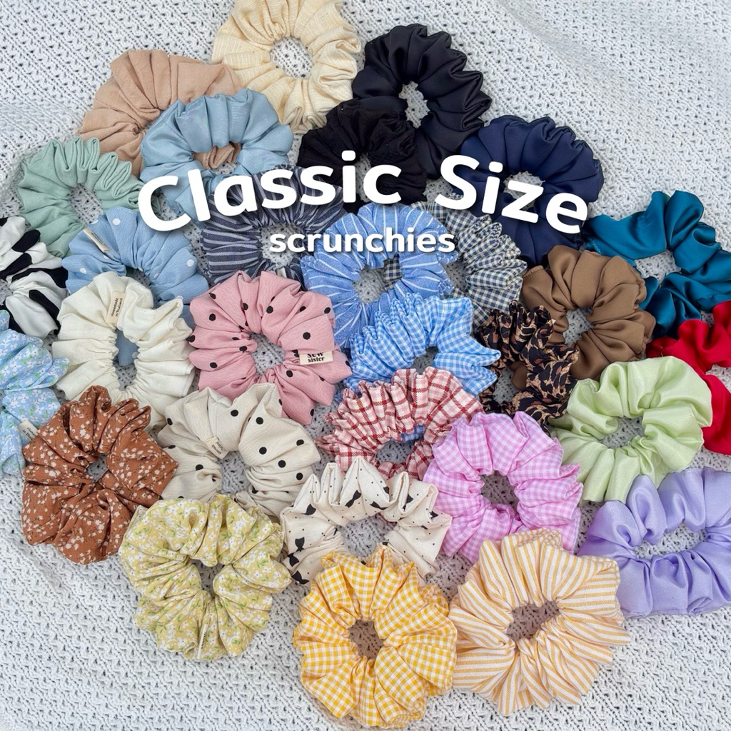 Classic Scrunchies รวมยางมัดผม 40 ลายพร้อมส่ง ทนทาน ไม่ย้วยง่าย made in Thailand