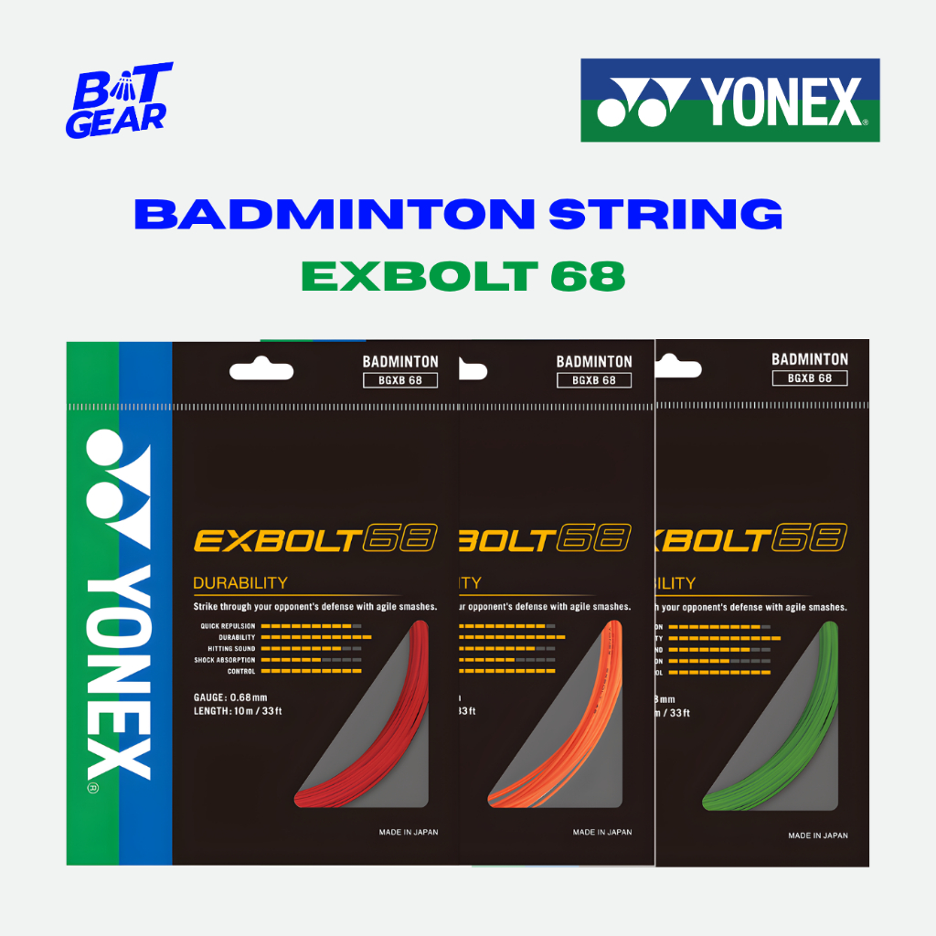YONEX เอ็นแบดมินตัน 0.68 mm รุ่น EXBOLT 68