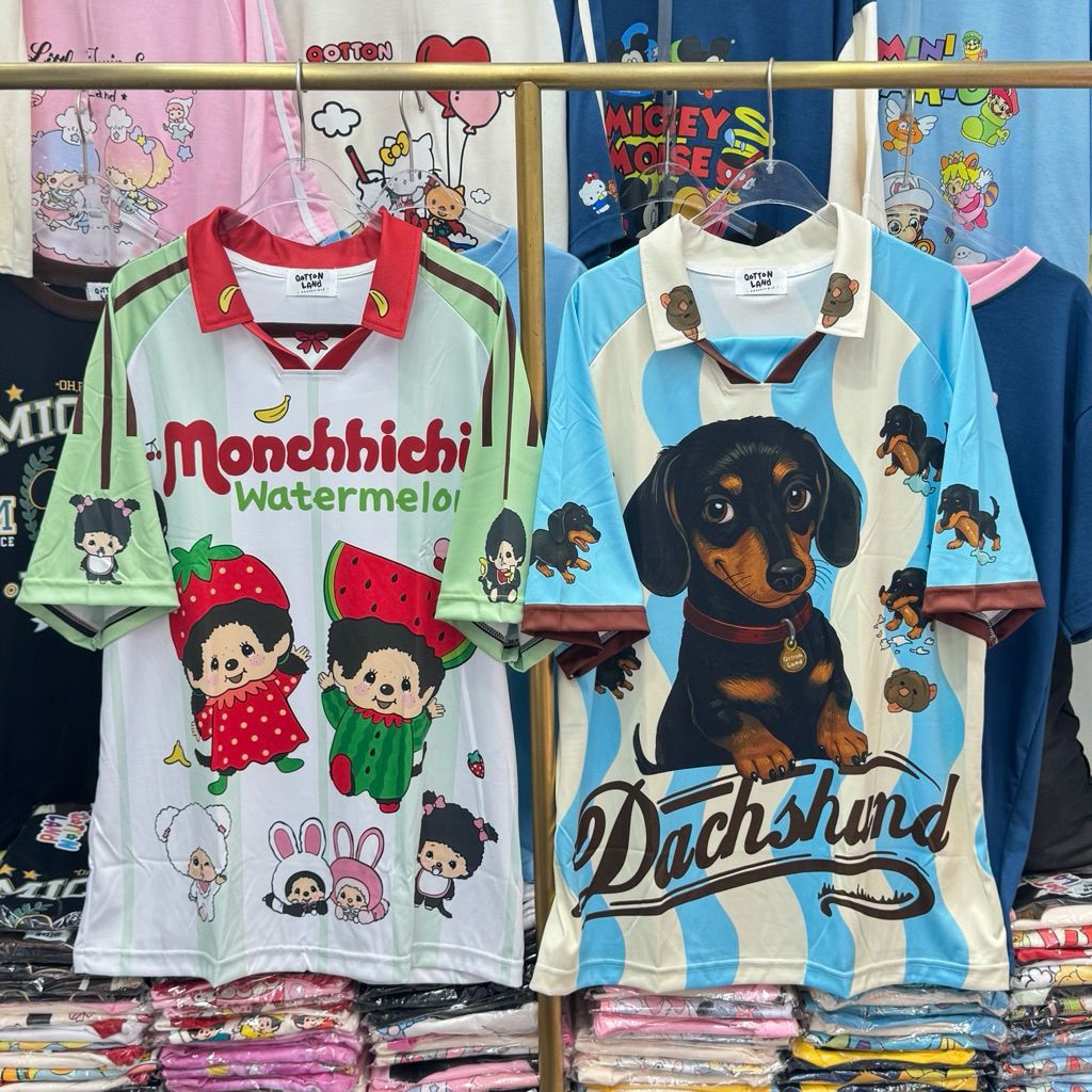 เสื้อยืดโอเวอร์ไซส์ ผ้าJersey QL ลายดัชชุน/ม่อนแตงโม/มิคกี้เมจิก