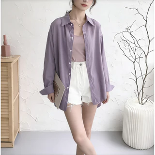 Bella shop เสื้อแขนยาวผู้หญิง เสื้อสีขาว เซ็กซี่ สไตล์เกาหลีเรียบง่าย ทรงหลวม สวมใส่สบาย ผ้าเนื้อนุ่ม