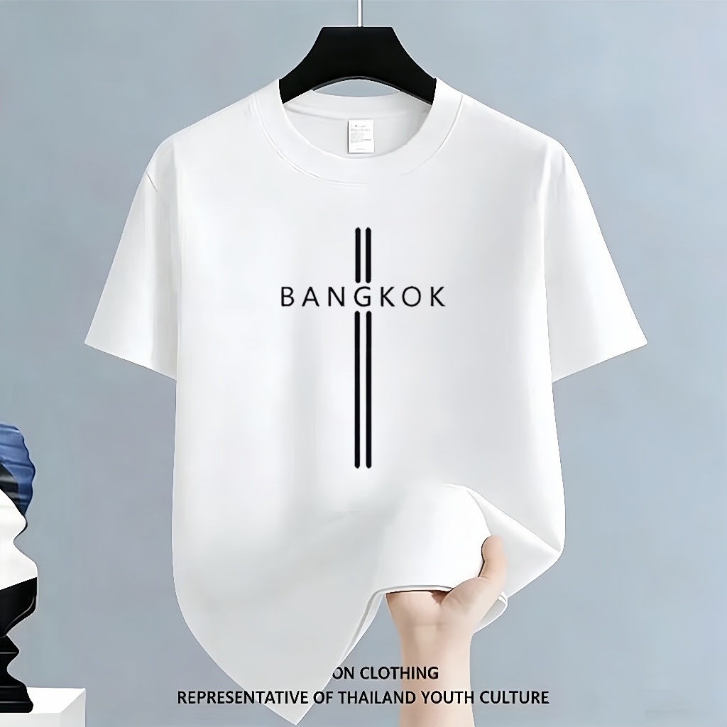 cod*เสื้อยืดผ้าเนื้อระบายอากาศ ดีไซน์ทันสมัย ​​พิมพ์ลายสวยงาม เสื้อยืดผ้าไอซ์ซิลค์ เย็นสบาย ลดอุณหภูมิ ไม่อับในวันร้อน