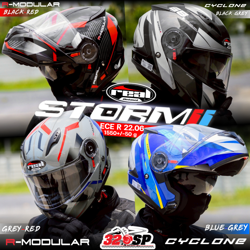 ส่งด่วน!! หมวกกันน็อคยกคาง REAL STORM R-MODULAR / CYCLONE SP2 ECE 22.06 / EAGLE FORCE มาใหม่ ส่งไว!! 320SP