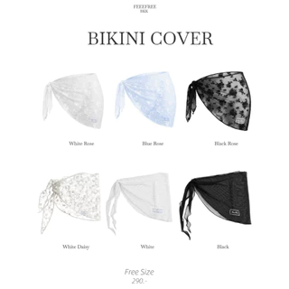 Bikini Cover 290.- ผ้าคลุมบิกีนี่กันโป๊ ผ้าลูกไม้เนื้อนุ่ม ปักป้ายทอแบรนด์Feelfree.bkk