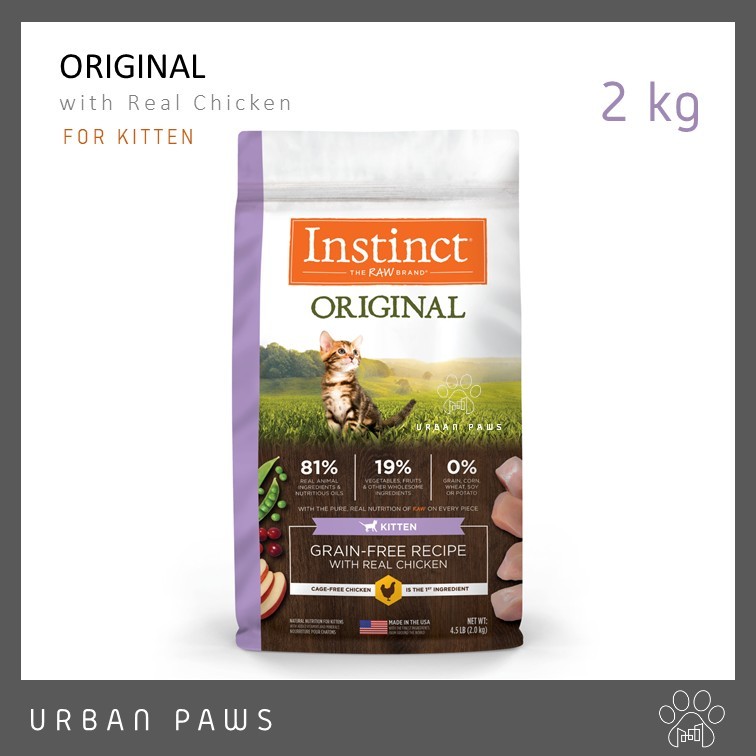 อาหารแมว Instinct Original Grain-Free Recipe with Real Chicken For Kitten สูตรไก่ สำหรับลูกแมว 2 Kg