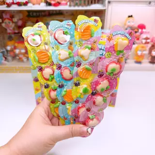 เยลลี่แคนดี้ ผลไม้รวมรส ไม้เสียบ 1 ไม้ มี 5 ชิ้น 1 กล่อง 30 ชิ้น