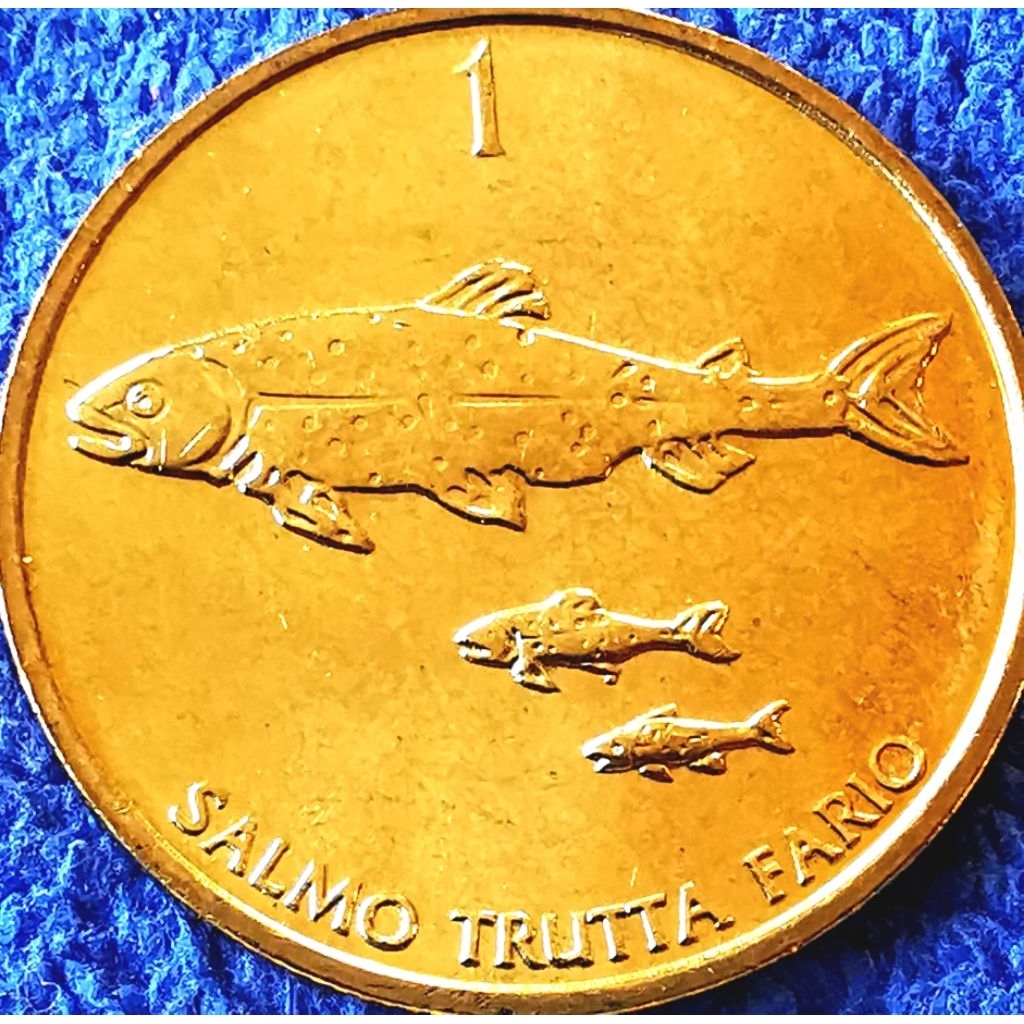 เหรียญ​สโลเวเนีย​ Slovenia, 1 Tolar, ไม่​ผ่าน​ใช้​ UNC, #1283