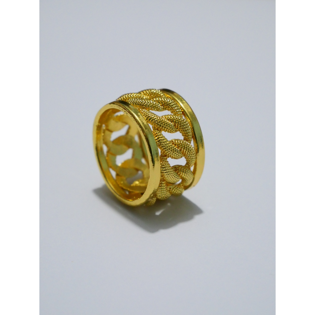 APPLE GOLD SHOP  รหัส RN-13  (แหวนลายไขว้ ทองเคลือบแก้ว ) ทองหนัก 1 บาท