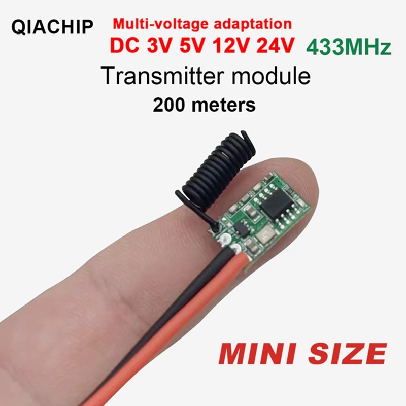 โมดูล ตัวส่งสัญญาณ DIY ขนาดเล็ก ไร้สาย QIACHIP TX181 1CH Transmitter Module RF 433MHz remote